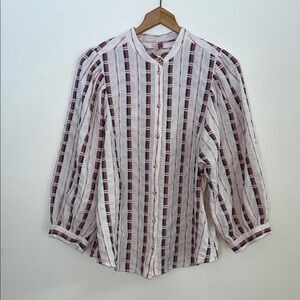 Pilcro White Blouse with Colorful Accents